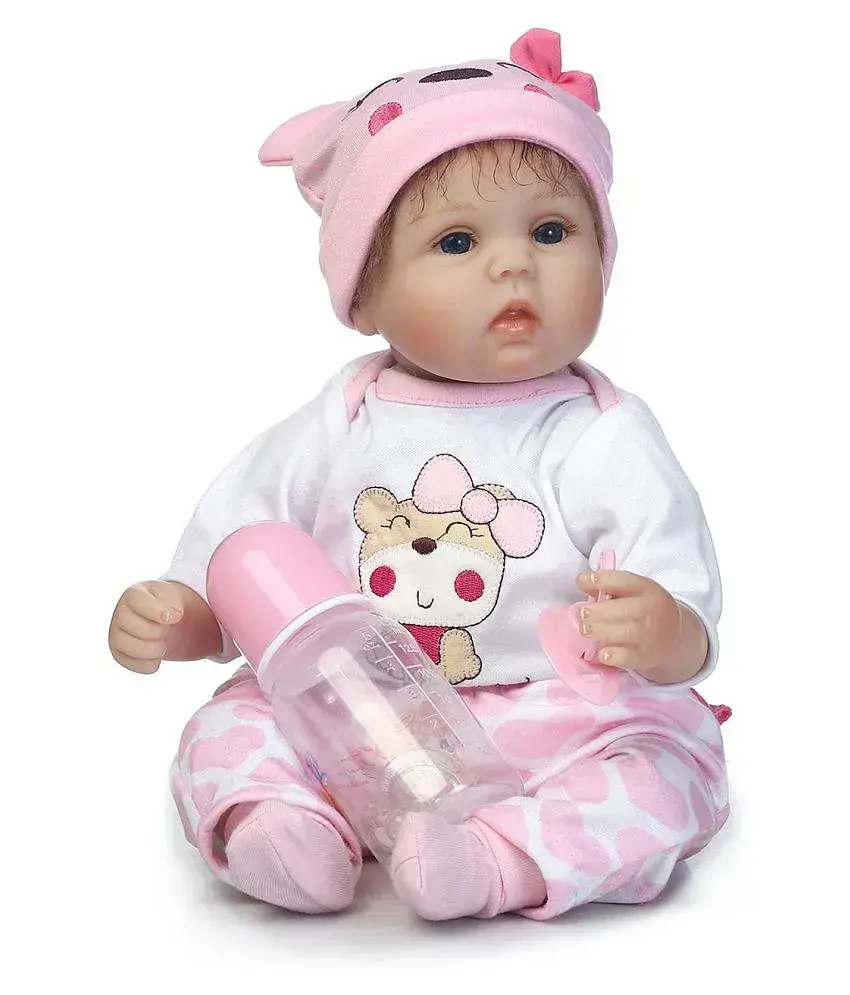 40cm Full Body Silicone Reborn Baby Doll Toys With Milk Bottle Princess Dolls