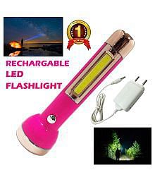 DT Rechargeable 2 Mode LED 1 COB Side 7W Torch Flashlight Light Torch - 7W Rechargeable Flashlight T