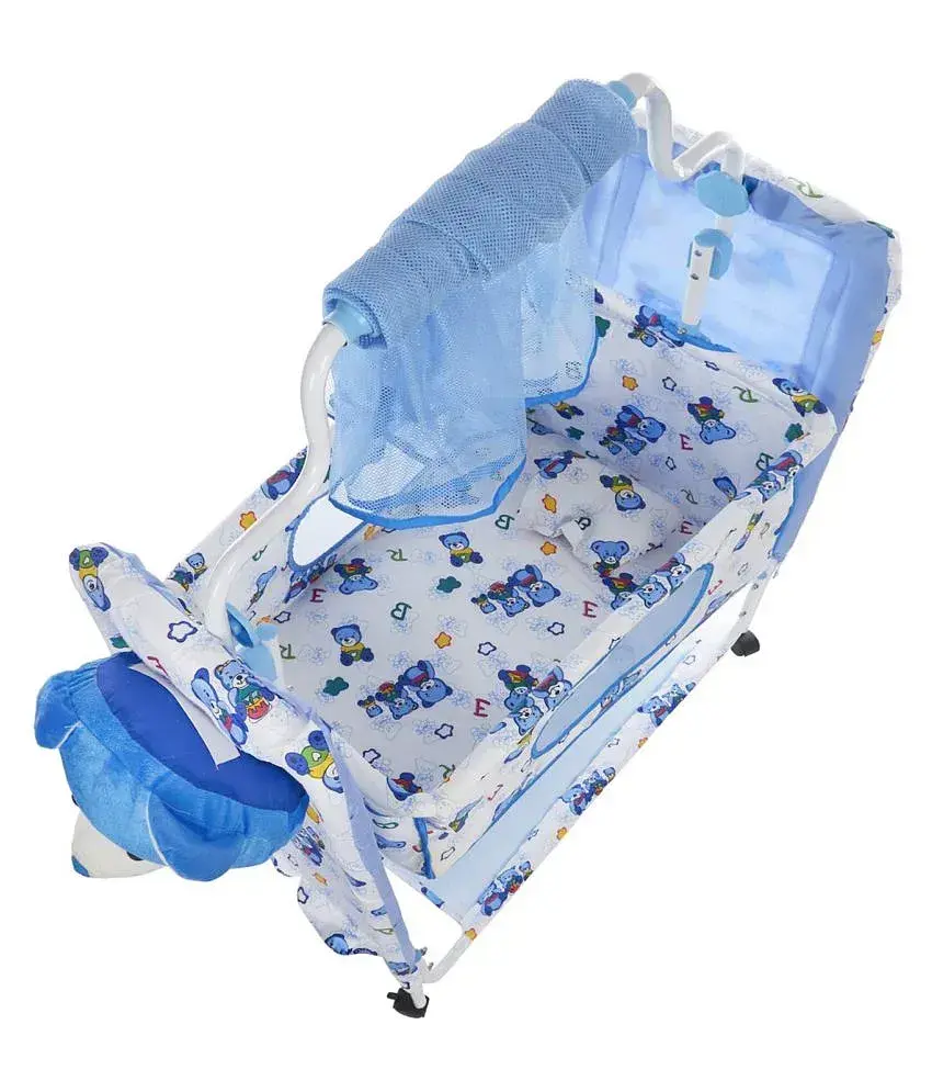 New Born Baby Cradle Baby Swing Baby Palna Baby Jhula Baby Bedding Baby Bed Crib Bassinet with Mattress Pillow Mosquito Net for 0 9 Months Blue Buy New Born Baby Cradle Baby Swing