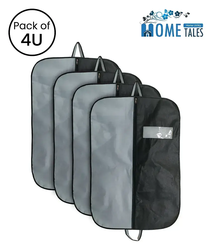 Buy Coat Cover Foldable Blazer Cover Suit Cover With Zipper Closure Black Grey Pack of 4 Online at Best Price in India Snapdeal