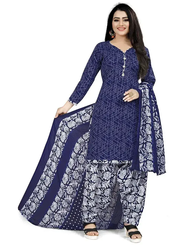 Srishti By Fbb Navy Printed Patiala Salwar Dupatta Set Price in India Buy Srishti By Fbb Navy Printed Patiala Salwar Dupatta Set Online at Snapdeal